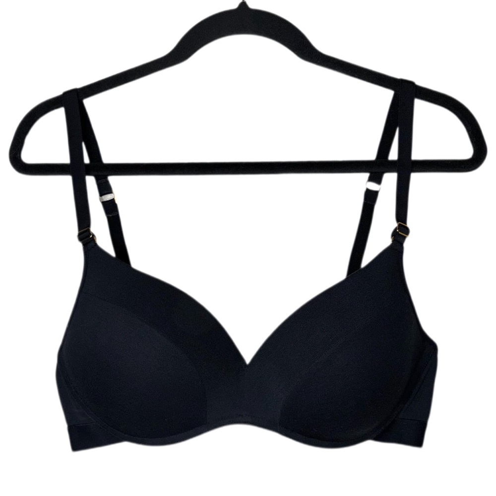 LIVELY All-Day No-Wire Push-Up Bra Woman's 38C Solid Jet Black Racerback Option